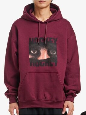Hockey Men's Burgundy Crushed Hoodie Eyes Without a without a Face Hoodie Medium